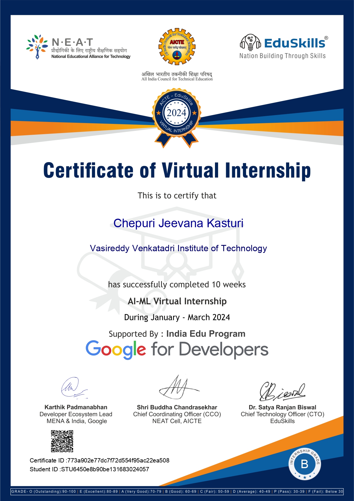AI-ML Google Internship Certificate